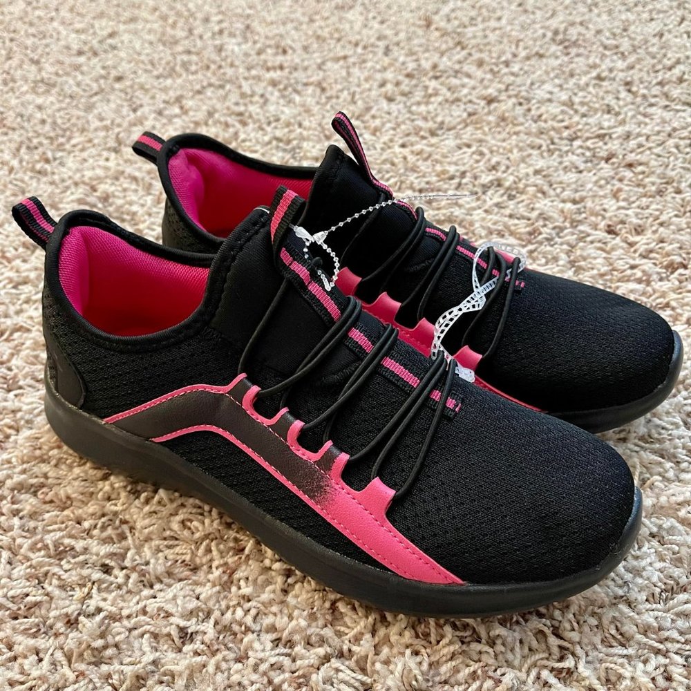 Geers by Dream Seek Women’s Slip On Fashion Sneakers Shoes, Size 10 (Black/Pink)
